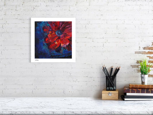 colourful fine art print of a poppy