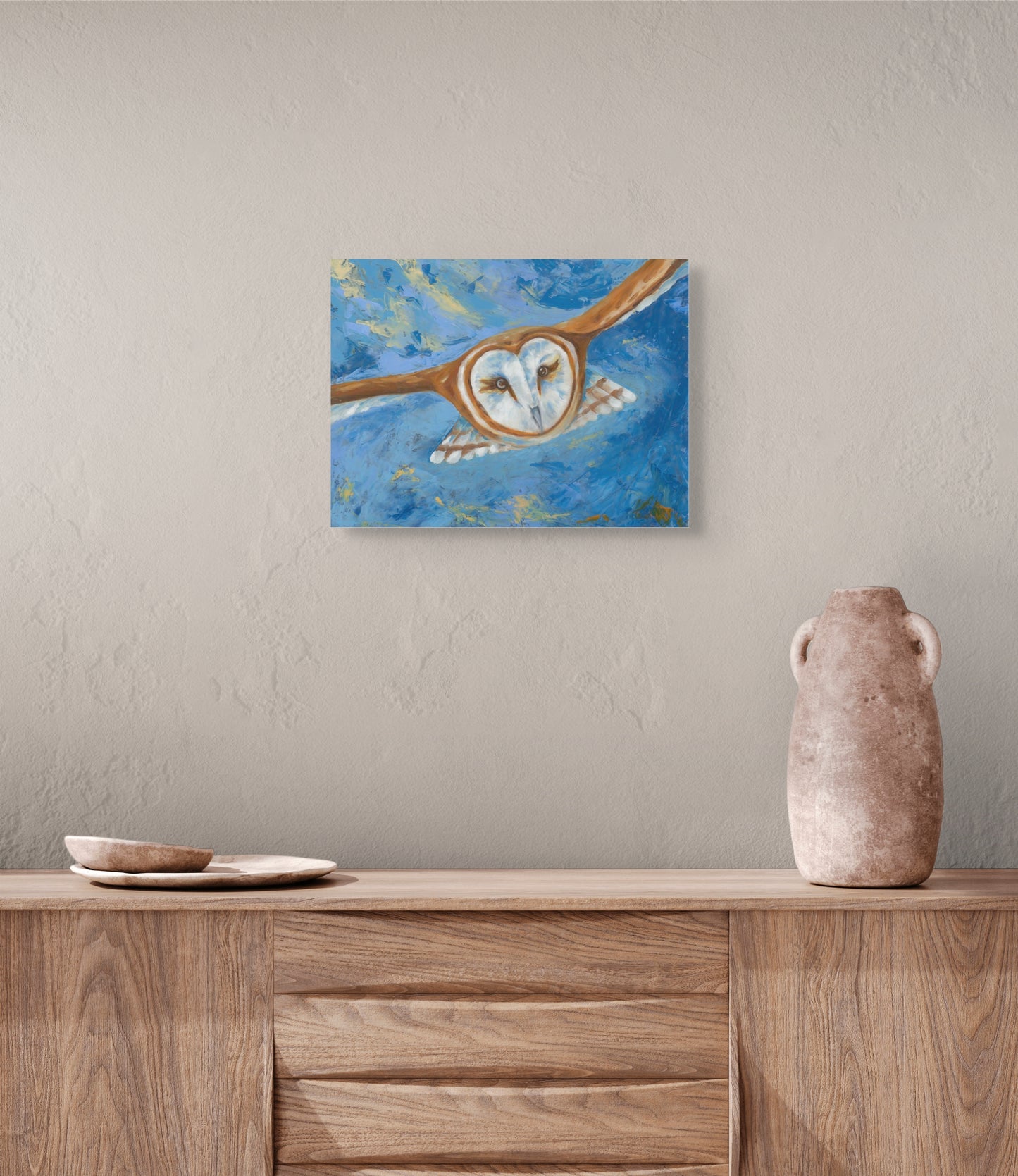 Silent Flight – Barn Owl Oil Painting on Canvas