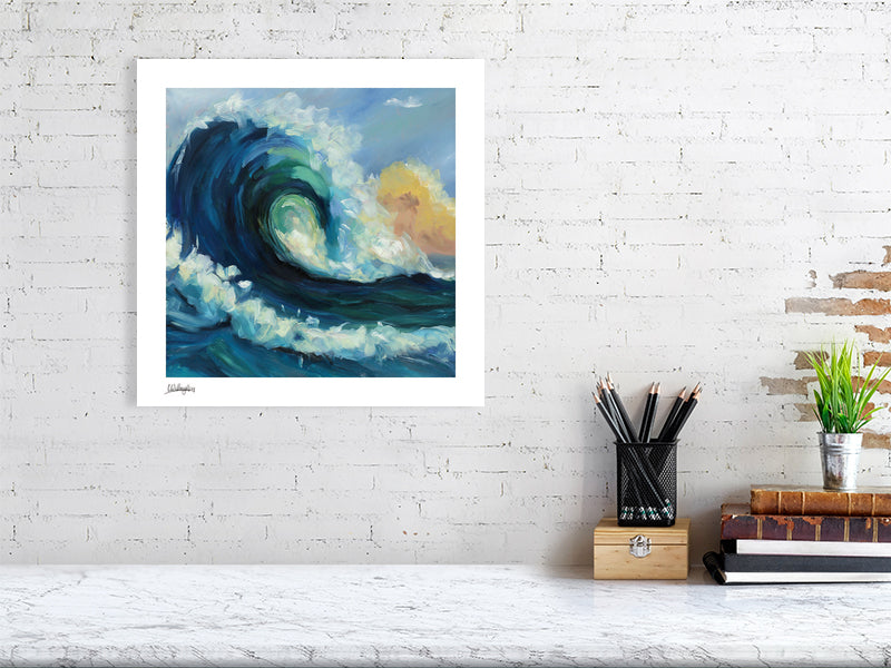 fine art print of wave seascape perfect for surfing