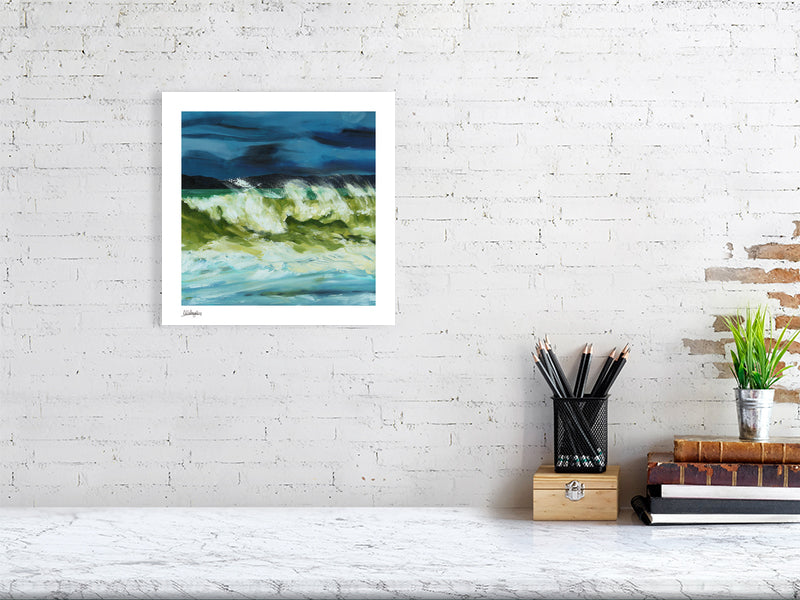 Costal storm seascape art print 