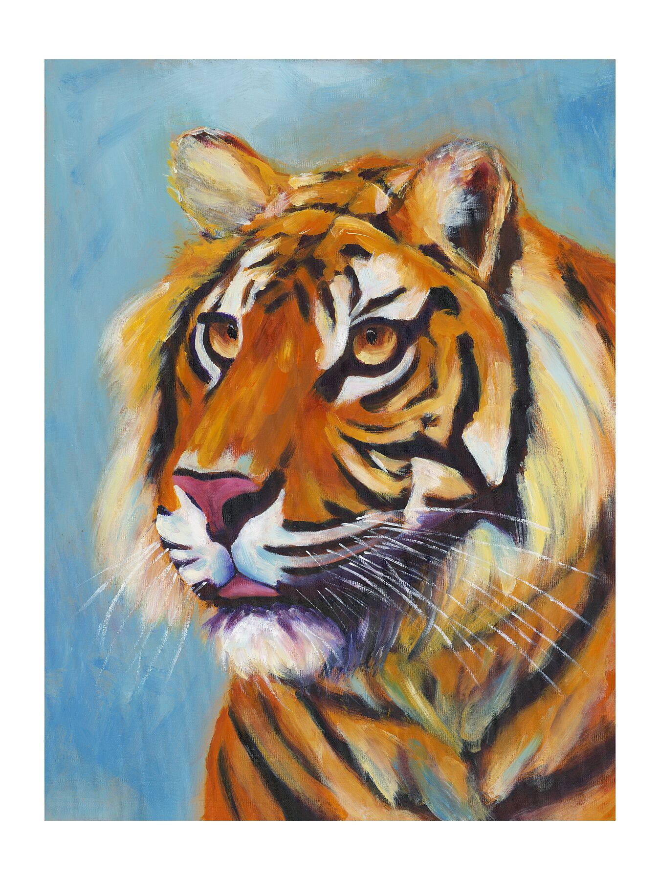 Sumatran tiger fine art print with expressive brushwork
